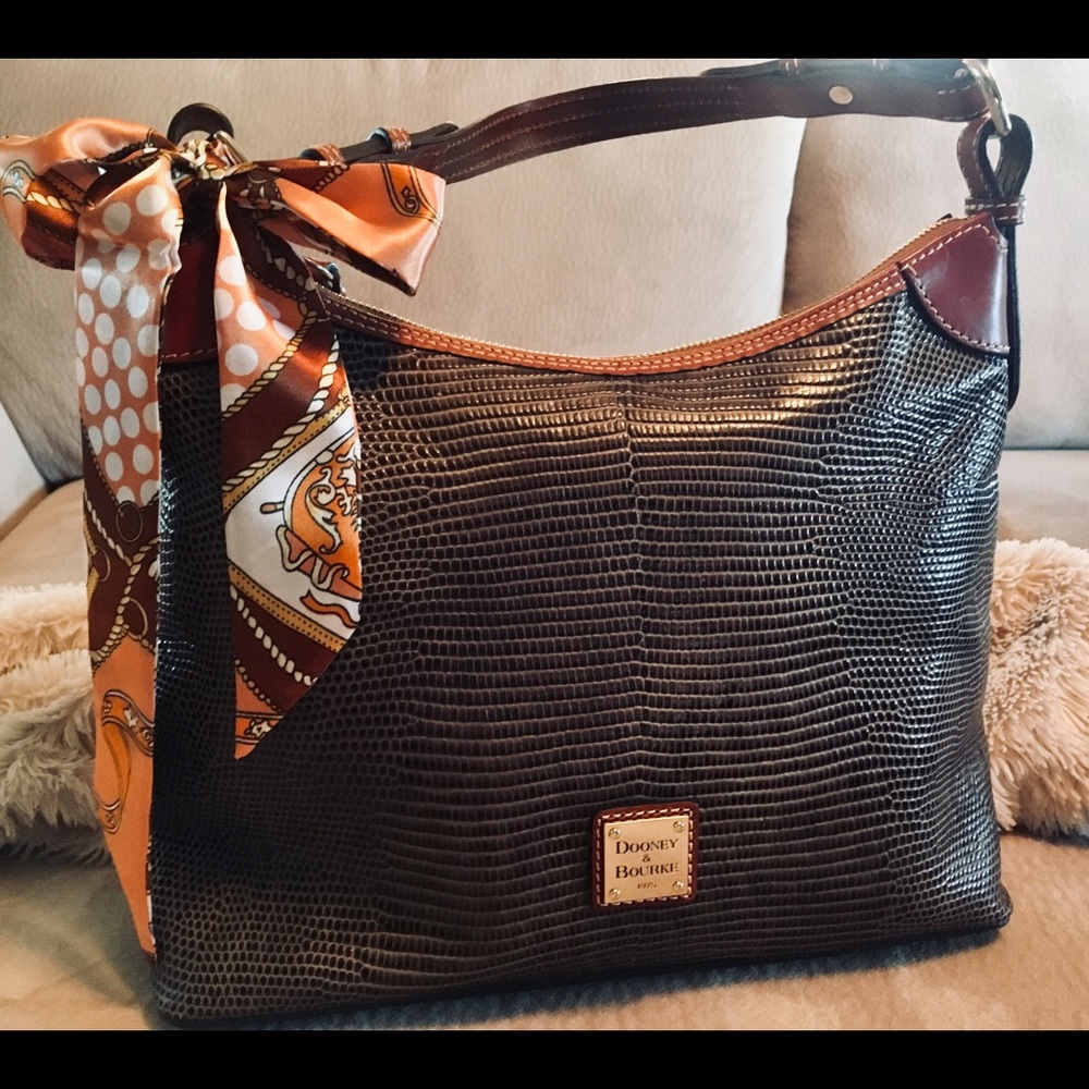Dooney & Bourke Lizard Embossed Leather Hobo